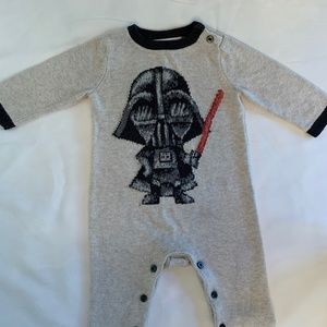 Star Wars Darth Vader Sweater Romper by Baby Gap 3-6 months 100% cotton